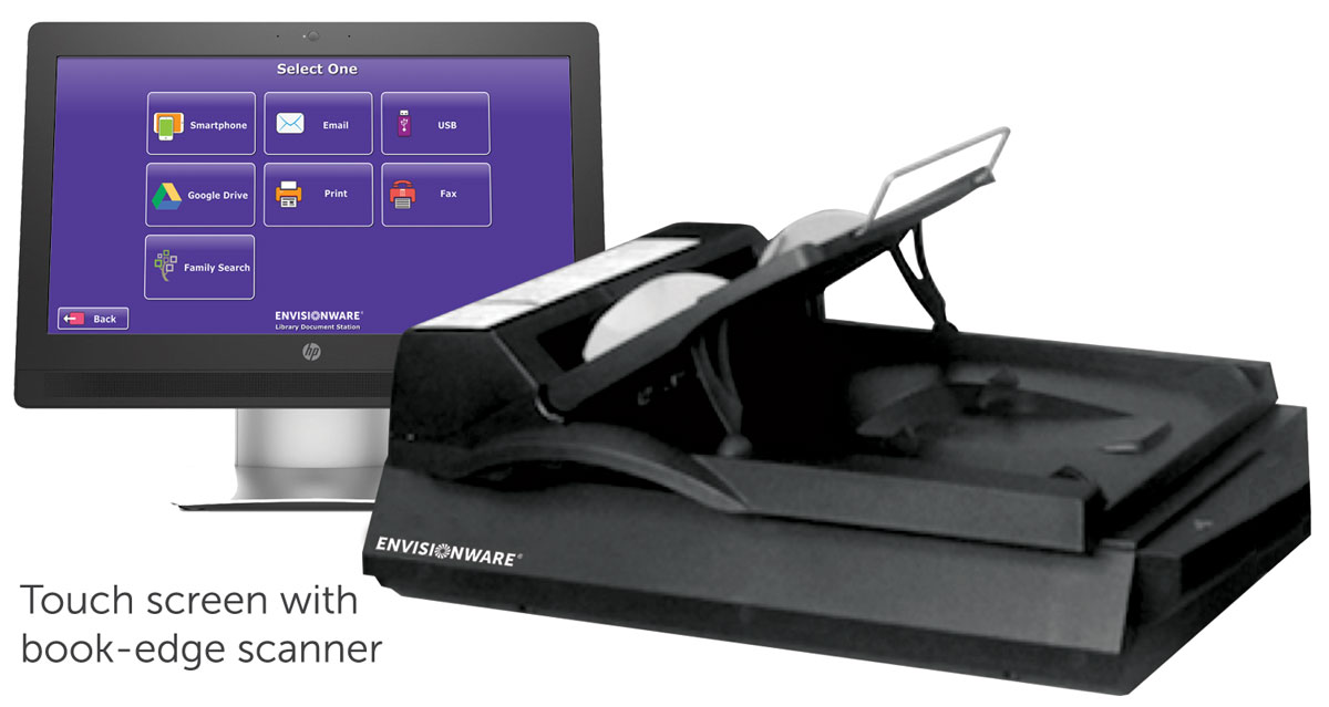 EnvisionWare's Library Document Station with book-edge scanner