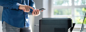 Man printing from his phone